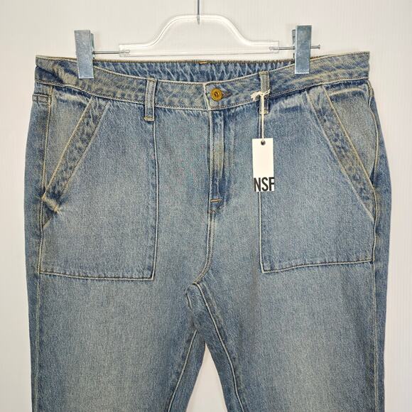 NSF Jeans Knix Patch Pocket Flair Light Wash 100% Cotton Made in USA Size 33 - Picture 3 of 8